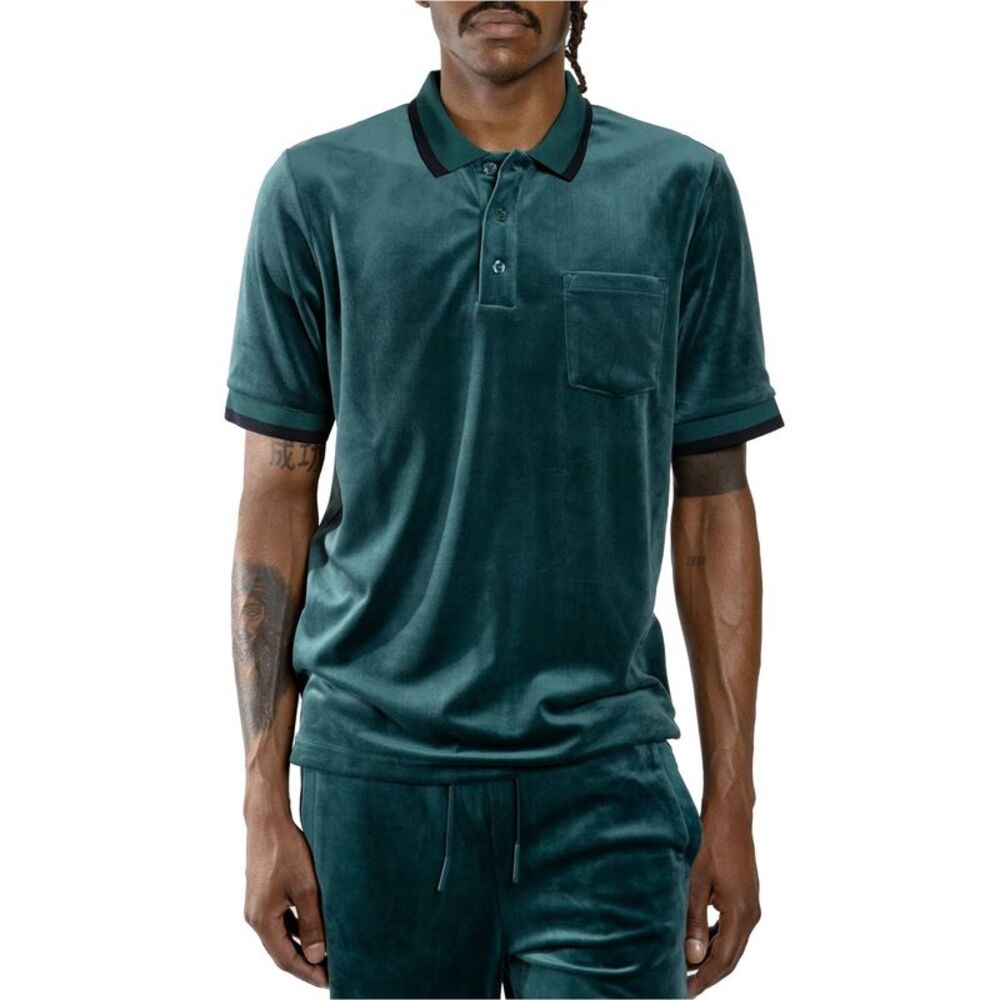 AGtawh Mens Classic Velour Polo Shirt, NWT